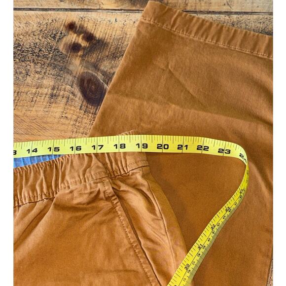 LL Bean Camel Brown Khaki Elastic Waistband Tie Front Standard Fit Pant XL 32 - Picture 3 of 7